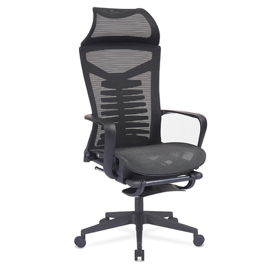 90MM Swivel Mesh Office Chair / Nylon Castor High Back Chair With Lumbar Support